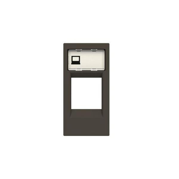 TAPA CON VENTANA PARA 1 CONECTOR TELEFONÍA/INFORMÁTICA ZENIT ANTRACITA
