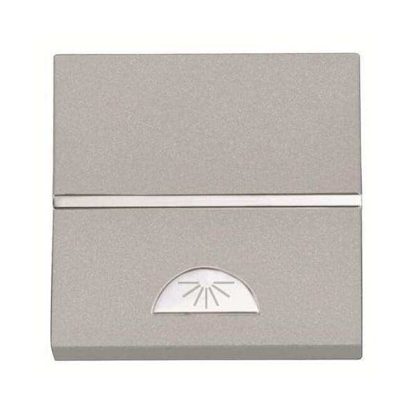 PULSADOR CON SÍMBOLO LUZ 2 MÓDULOS ZENIT PLATA