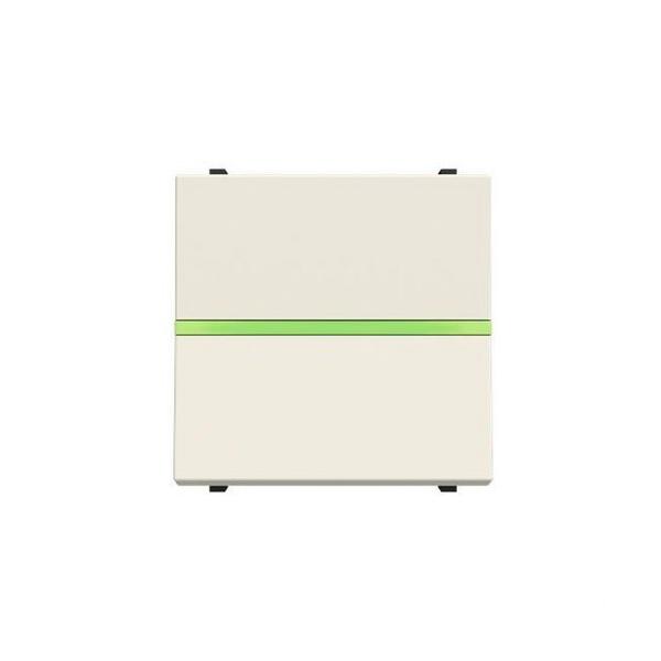 PULSADOR CON PILOTO 2 MÓDULOS ZENIT BLANCO