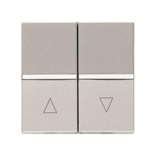 PULSADOR PARA PERSIANAS CON 2 MÓDULOS ZENIT PLATA