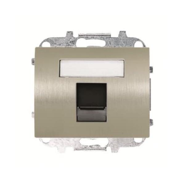 TAPA CON VENTANA PARA 1 CONECTOR TELEFONÍA/INFORMÁTICA OLAS ACERO PULIDO