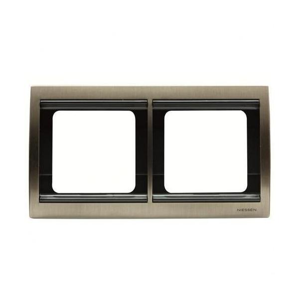 MARCO DE 2 ELEMENTOS HORIZONTALES OLAS ACERO PULIDO