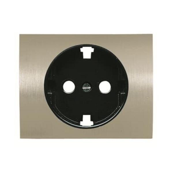 TAPA ENCHUFE 2P+T SCHUKO OLAS ACERO PULIDO