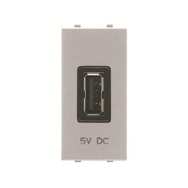 TOMA CARGADOR USB 1m 750mA/5V ZENIT PLATA