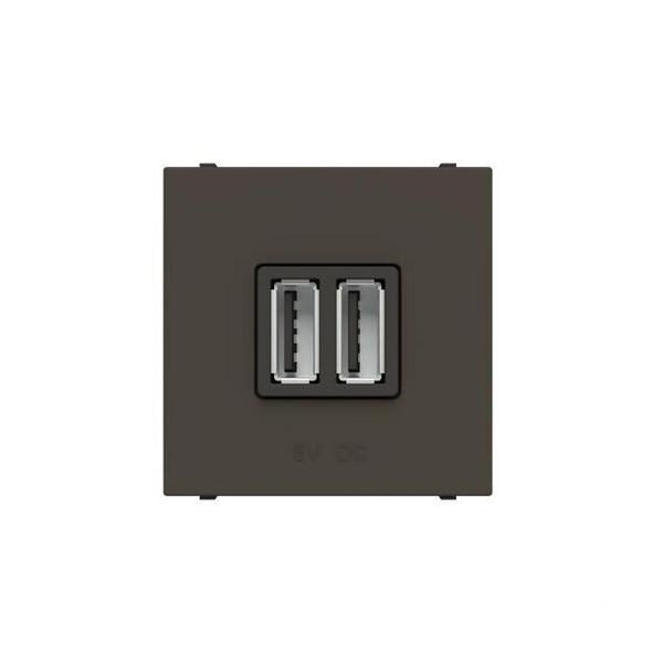 TOMA CARGADOR USB 2m 2x750mA/5V ZENIT ANTRACITA