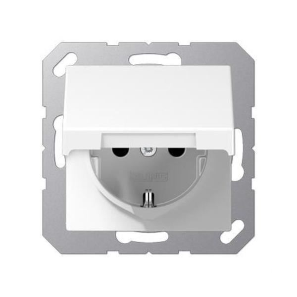 BASE SCHUKO® TORNILLO PROTECCIÓN NIÑOS TAPA ABATIBLE BLANCO