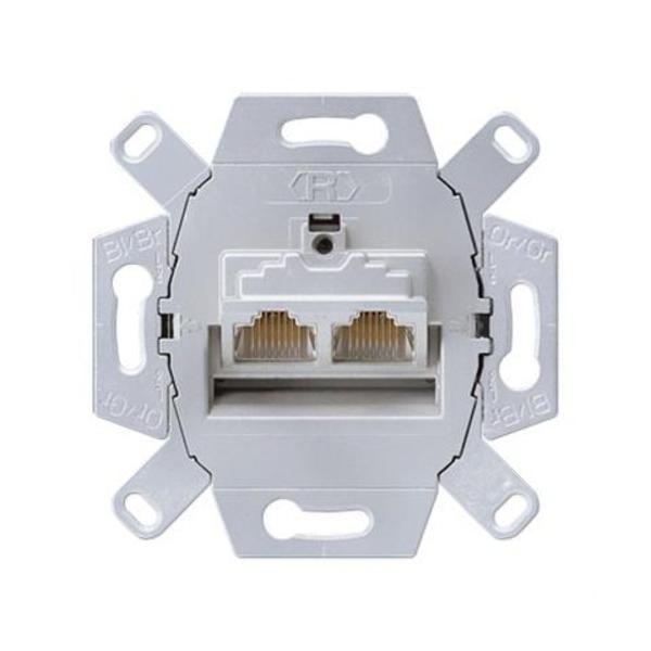 MECANISMO 2 TOMAS TELEFÓNICAS 8P RJ45 Cat.6 CLASE-E