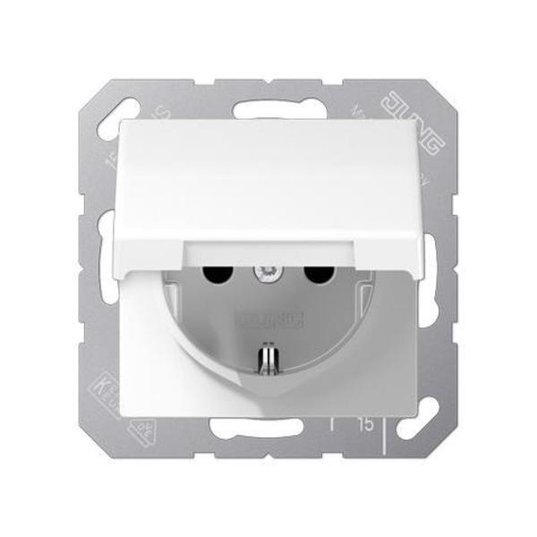 BASE SCHUKO® 10-16A 250V BLANCO ALPINO CONEXIÓN POR TORNILLOS Y TAPA ABATIBLE