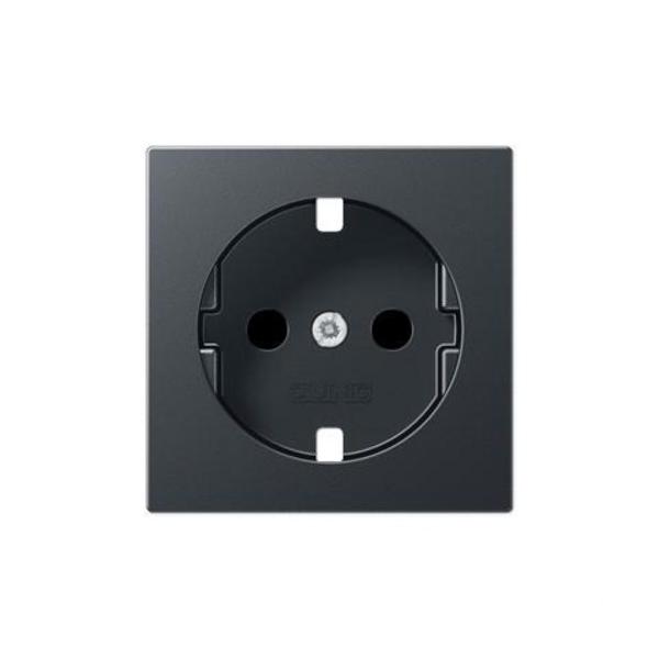 CAZOLETA BASE ENCHUFE CON PROTECCIÓN PARA NIÑOS ANTRACITA