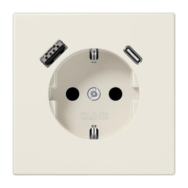 ENCHUFE SCHUKO® CON USB TIPO AC SERIE LS BLANCO