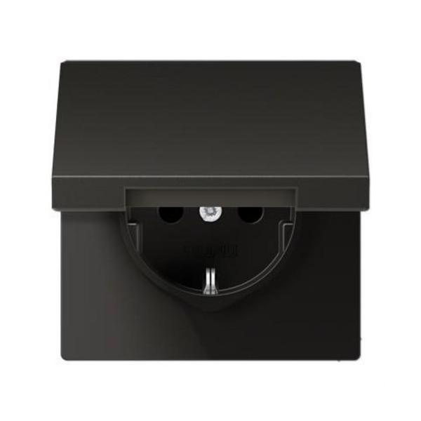 ENCHUFE SCHUKO® CON TAPA ABATIBLE LS ANTRACITA