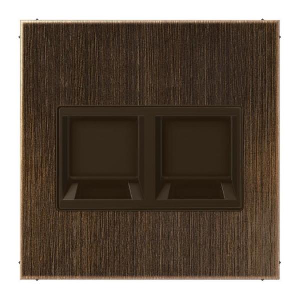 PLACA MODULAR JACK-RADIALL 2 TOMAS ME1969-2WEAT LS LATÓN ANTIK