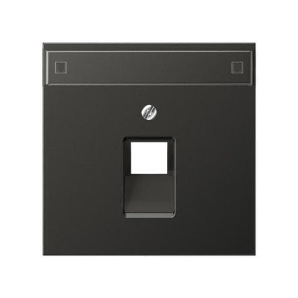 PLACA PARA 1 TOMA UAE TELÉFONO INFORMÁTICA CON REGLETA ANTRACITA