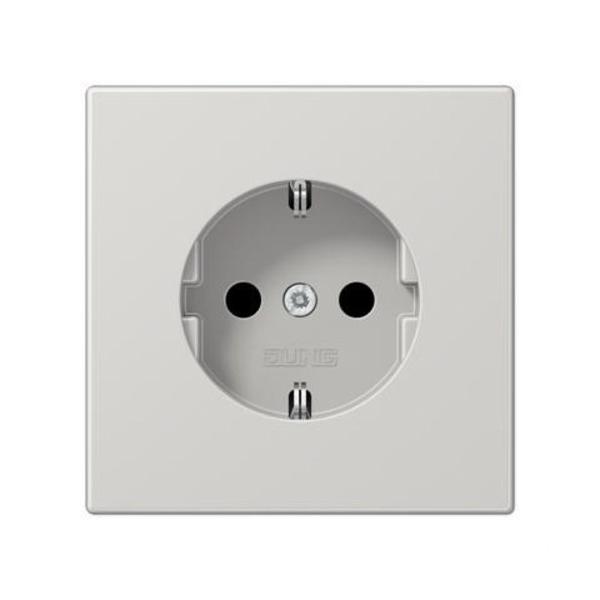 BASE ENCHUFE CON PROTECCIÓN NIÑOS GRIS