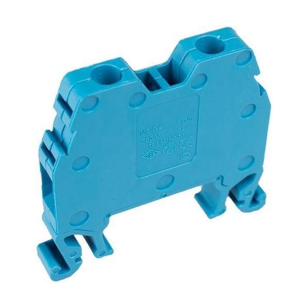 BORNE PARA CARRIL DIN 4mm² TORNILLO NEUTRO FASE AZUL