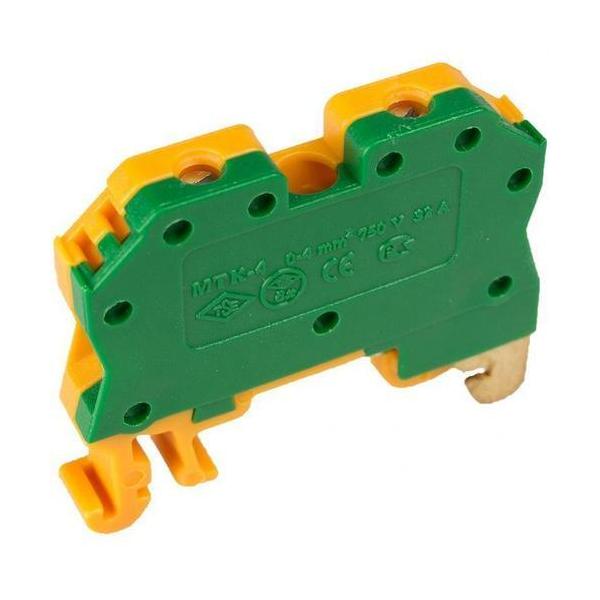 BORNE PARA CARRIL DIN 10mm² TORNILLO TT VERDE/AMARILLO