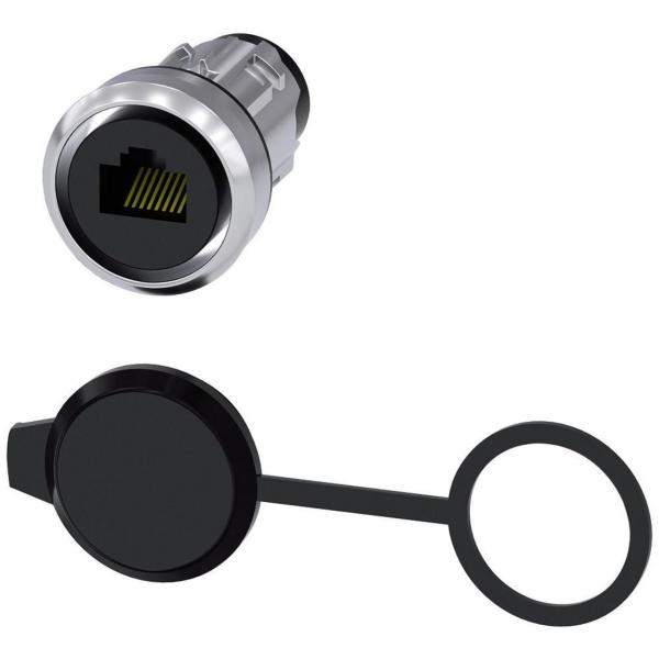 CONEXIÓN RJ45, 22mm, METAL BRILLANTE, PLATEADO