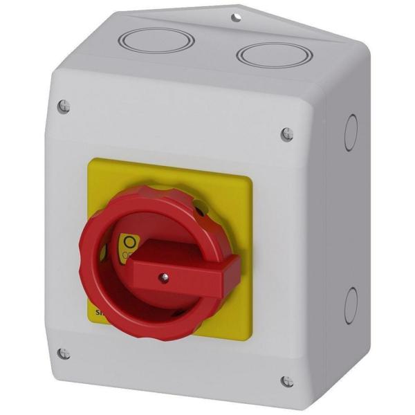 INTERRUPTOR PRINCIPAL 6 POLOS 2 BORNES IP65 GIRATORIO ROJO / AMARILLO