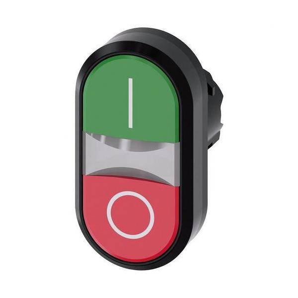 PULSADOR DOBLE LUMINOSO REDONDO VERDE UNIPOLAR ROJO O BOTÓN RASANTE