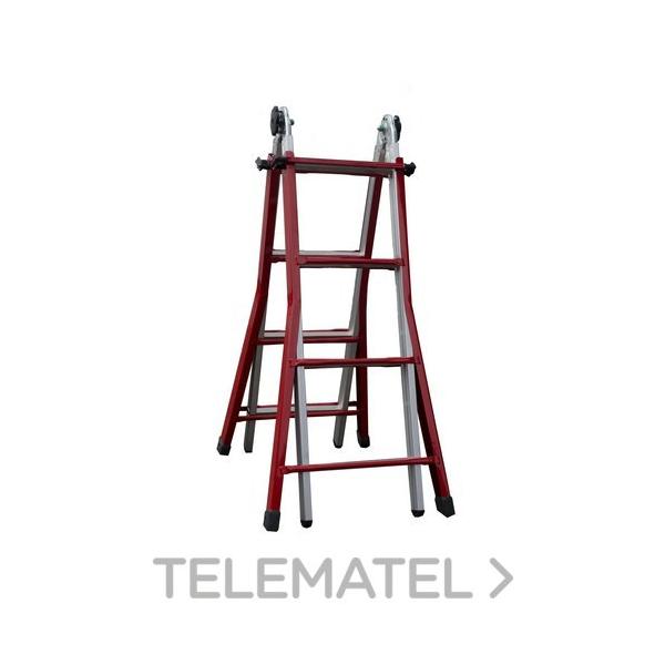 ESCALERA PLEGABLE MULTIUSOS ALUMINIO/ACERO 8+8