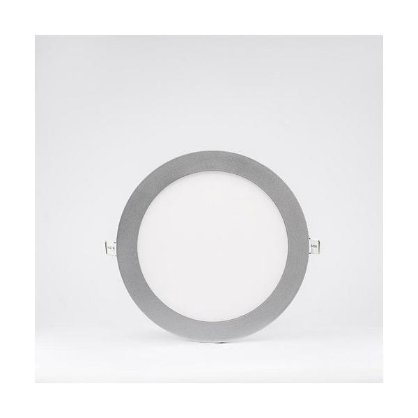 ARO EMPOTRAR ULTRAFINO LEDS 18W REDONDO BLANCO NEUTRO PLATA