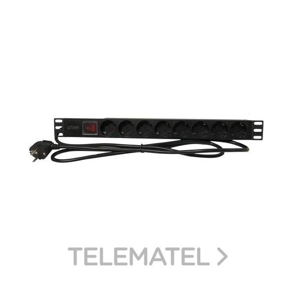 REGLETA 19" 8 SCHUKO + INTERRUPTOR TRMICO CON CABLE