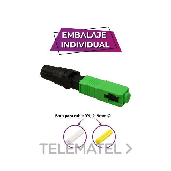 CONECTOR MECÁNICO SC/APC SM CABLE 3, 3x2, 2 Y 0,9mm IL0,3dB VERDE