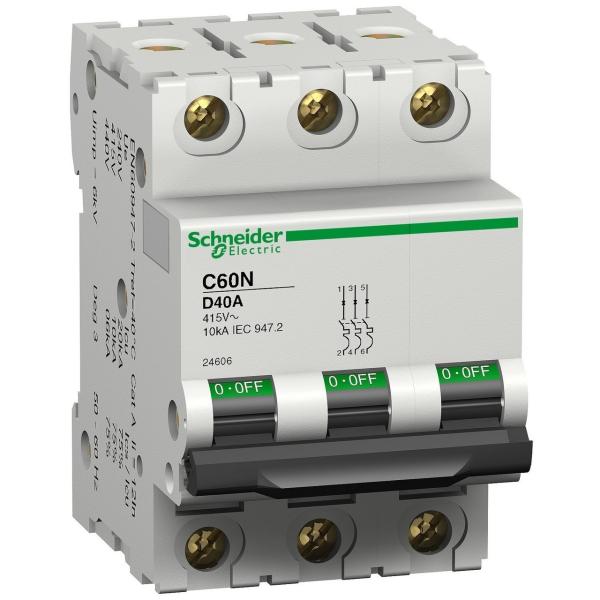 INTERRUPTOR AUTOMÁTICO MAGNETOTÉRMICO iC60N 3P 63A CURVA-D