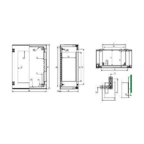 ARMARIO POLYMEL PUERTA TRANSPARENTE CERRADO 747x536x300