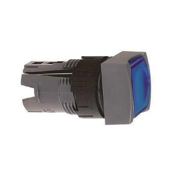 CABEZA PULSADOR LUMINOSO DIÁMETRO 16 RASANTE IMPULSOR AZUL CUADRADO