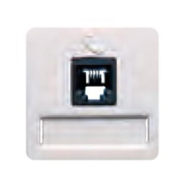 TOMA TELÉFONO CONECTOR H 6 VÍAS RJ11 EN BEIGE TAPA ANCHA, EMBORNE POR TORNILLOS