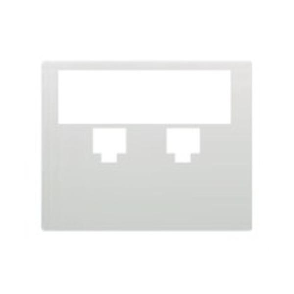 TAPA 2 CONECTORES RJ11 Y RJ45 CON PORTAETIQUETAS SERIE IRIS EN NEGRO ANTRACITA