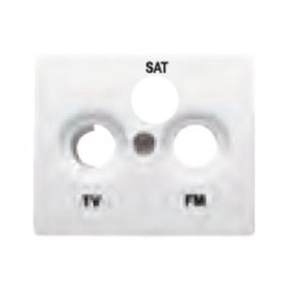 TAPA PARA TOMAS R/TV-SAT 3 SALIDAS SERIE IRIS EN NEGRO ANTRACITA