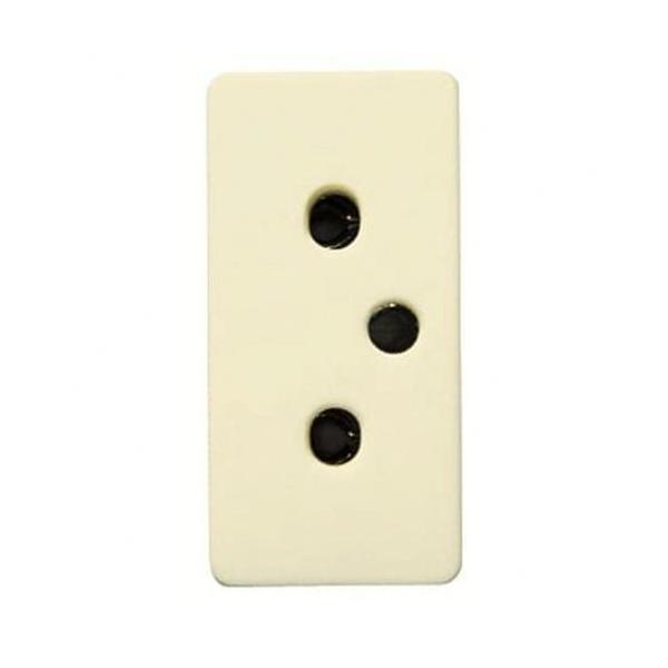 BASE DE ENCHUFE 2P+T DESPLAZADA STYLO BLANCO MARFIL