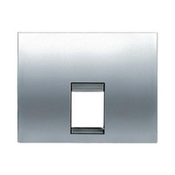 TAPA TOMA TELEF.CONECT.OLAS ACERO PERLA