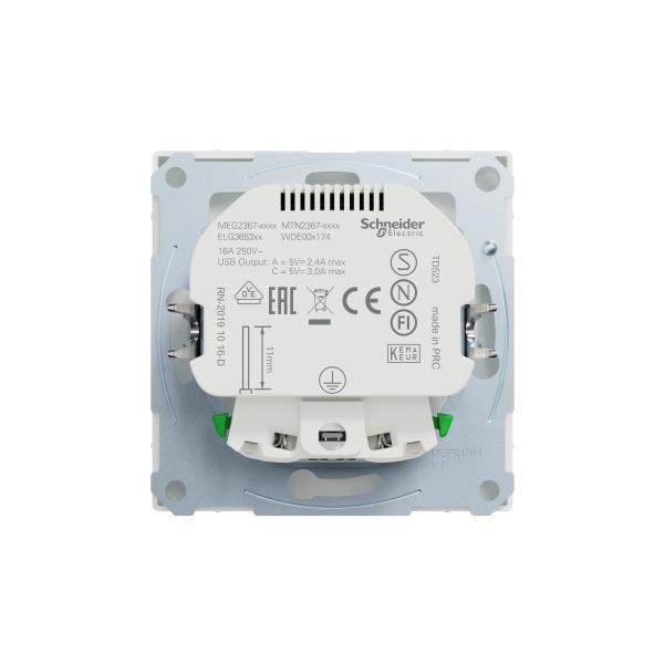 Schuko mas USB A+C 3A D-Life Blanco Mate