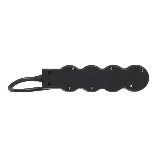 Base múltiple estándar con 4 tomas 2P+T. Cable 1,5m. Negro y gris oscuro