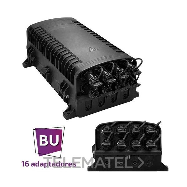 CAJA FTTH IP65 8 PTO./16 PTO.INCLUYE 16 ADPR.BU SC/APC 313x195x120mm NG