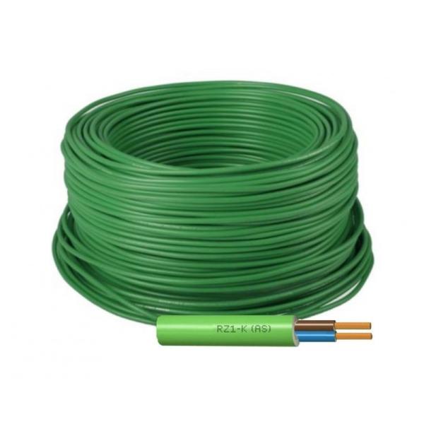 MANGUERA LIBRE HALOGENOS 1kv. 2x1,5mm. VERDE RZ1-K (rollo)