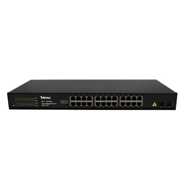 SWITCH ETHERNET LAYER 2 NO GESTIONABLE 24xGbE + 2xSFP