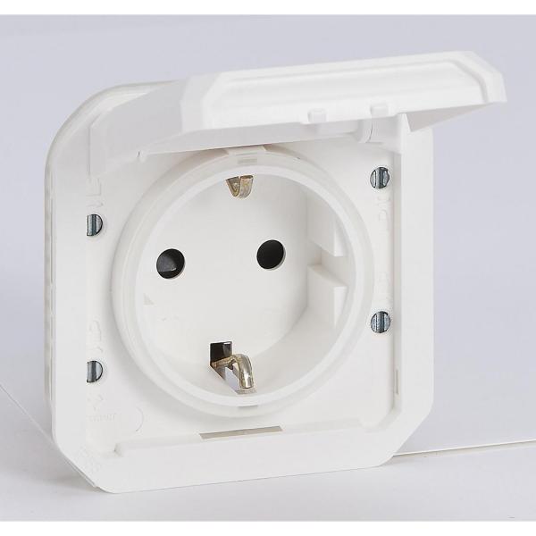 BASE DE CORRIENTE MODULAR PLEXO IP55, 2P+T, EMBORNAMIENTO CON TORNILLOS, BLANCO