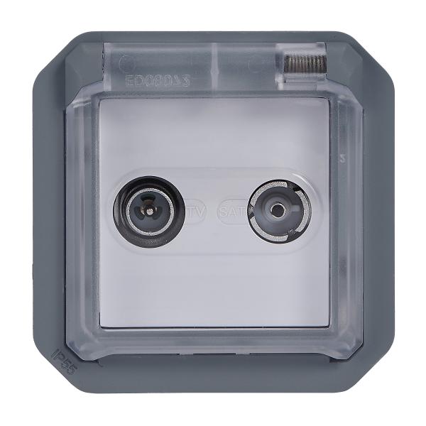 Base TV/R-SAT única Plexo modular - Antracita