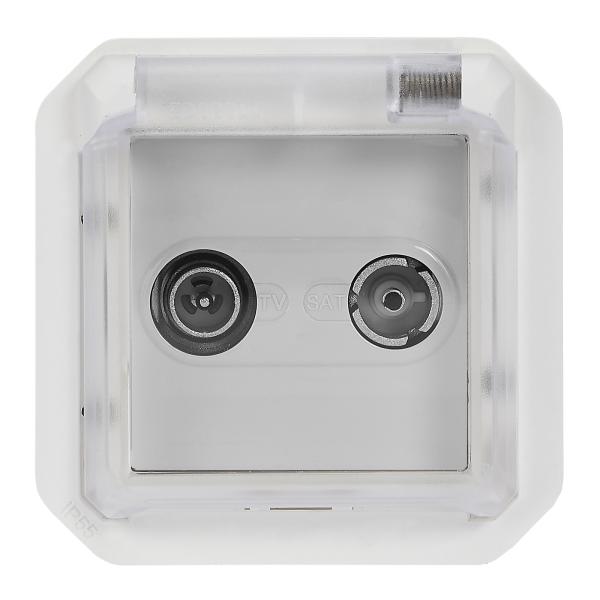 Base TV/R-SAT única Plexo modular - Blanco