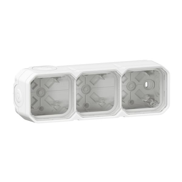 CAJA CON MEMBRANAS PLEXO MODULAR, 3 ELEMENTOS HORIZONTALES Y VERTICALES, BLANCO