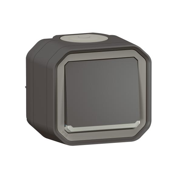 Conmutador luminoso Plexo monobloc superficie - 10AX - Antracita