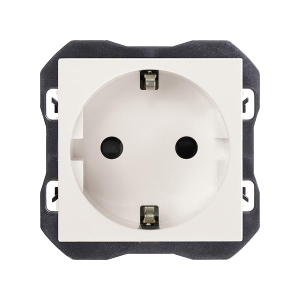 Base de enchufe schuko 16A 250 V~ con sistema de embornamiento a tornillo blanco mate Simon 270