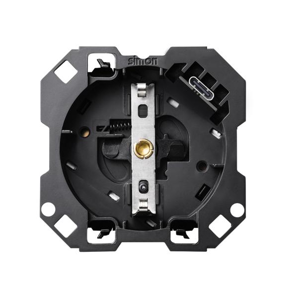 Base de enchufe schuko 16 A 250V~ con cargador USB C 10,5W Simon 100