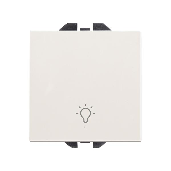 Pulsador con grabado luz 10A 230V~ y sistema de embornamiento rápido blanco mate Simon 270