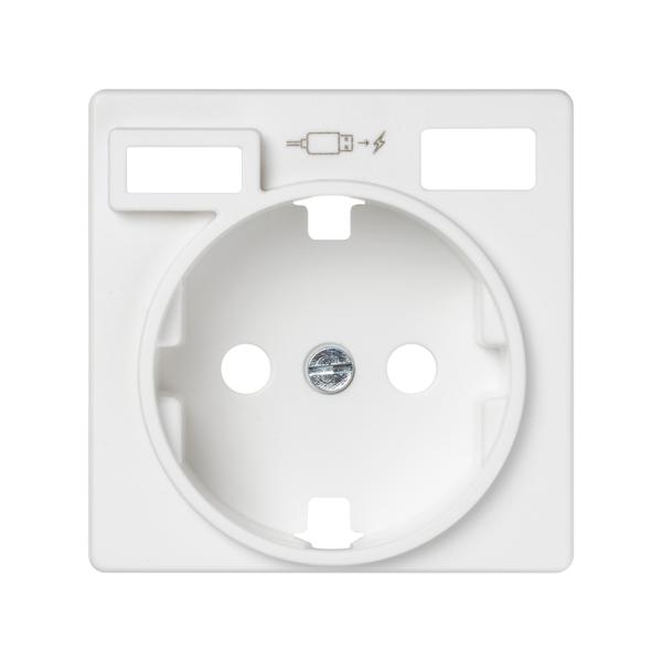 Tapa para la base de enchufe schuko con 2 cargadores USB A + C 10,5W blanco Simon 82