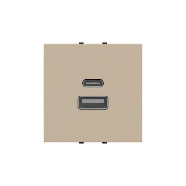 CARGADOR USB-A+C 10,5W 2 MÓDULOS CAVA